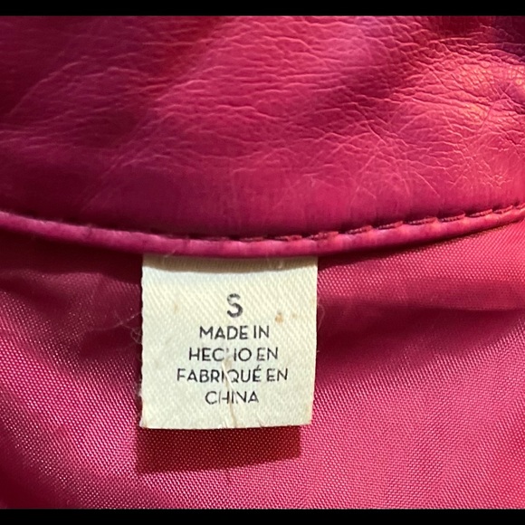 Sunset brand pink faux leather jacket size S - Picture 2 of 4